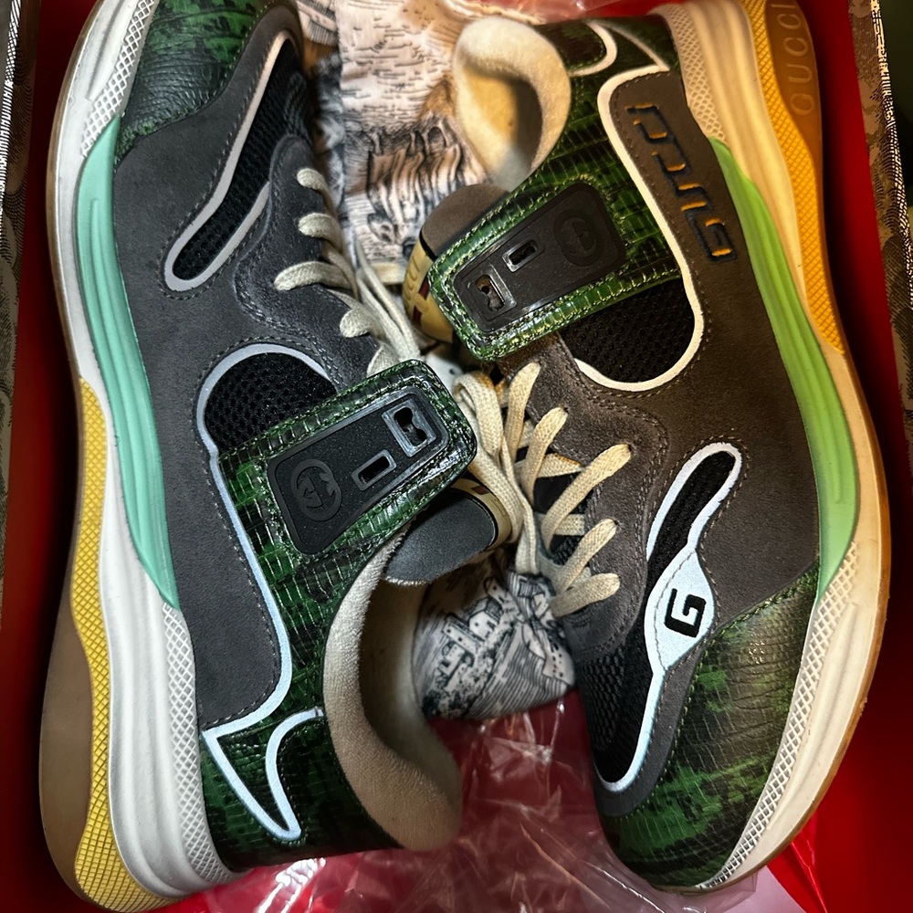 Gucci Green and Gray Sneakers